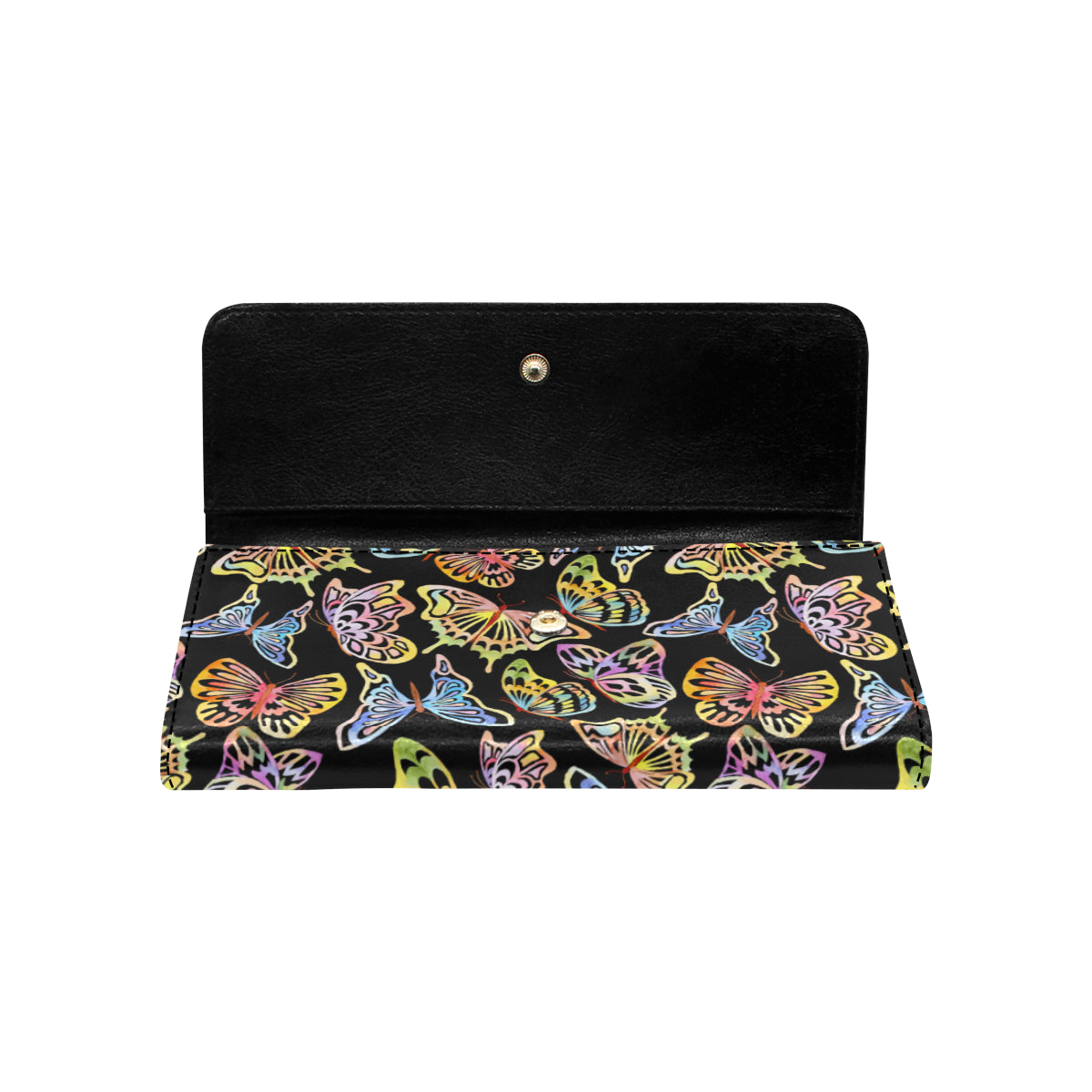 Butterfly Water Color Rainbow Women's Trifold Wallet