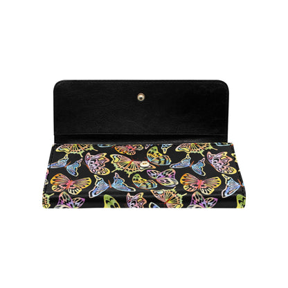 Butterfly Water Color Rainbow Women's Trifold Wallet