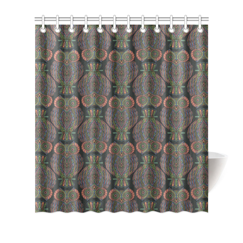 Owl Pattern Print Design A05 Shower Curtain