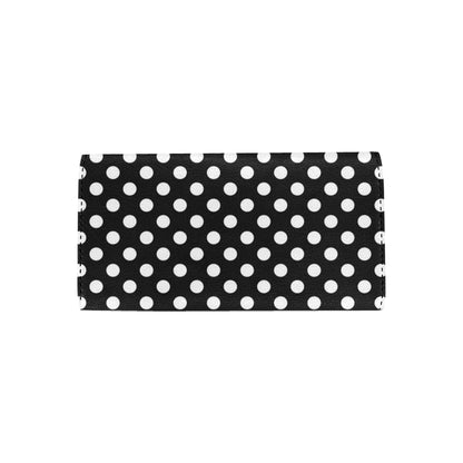 Polka Dot Black White Pattern Print Design 03 Women's Trifold Wallet
