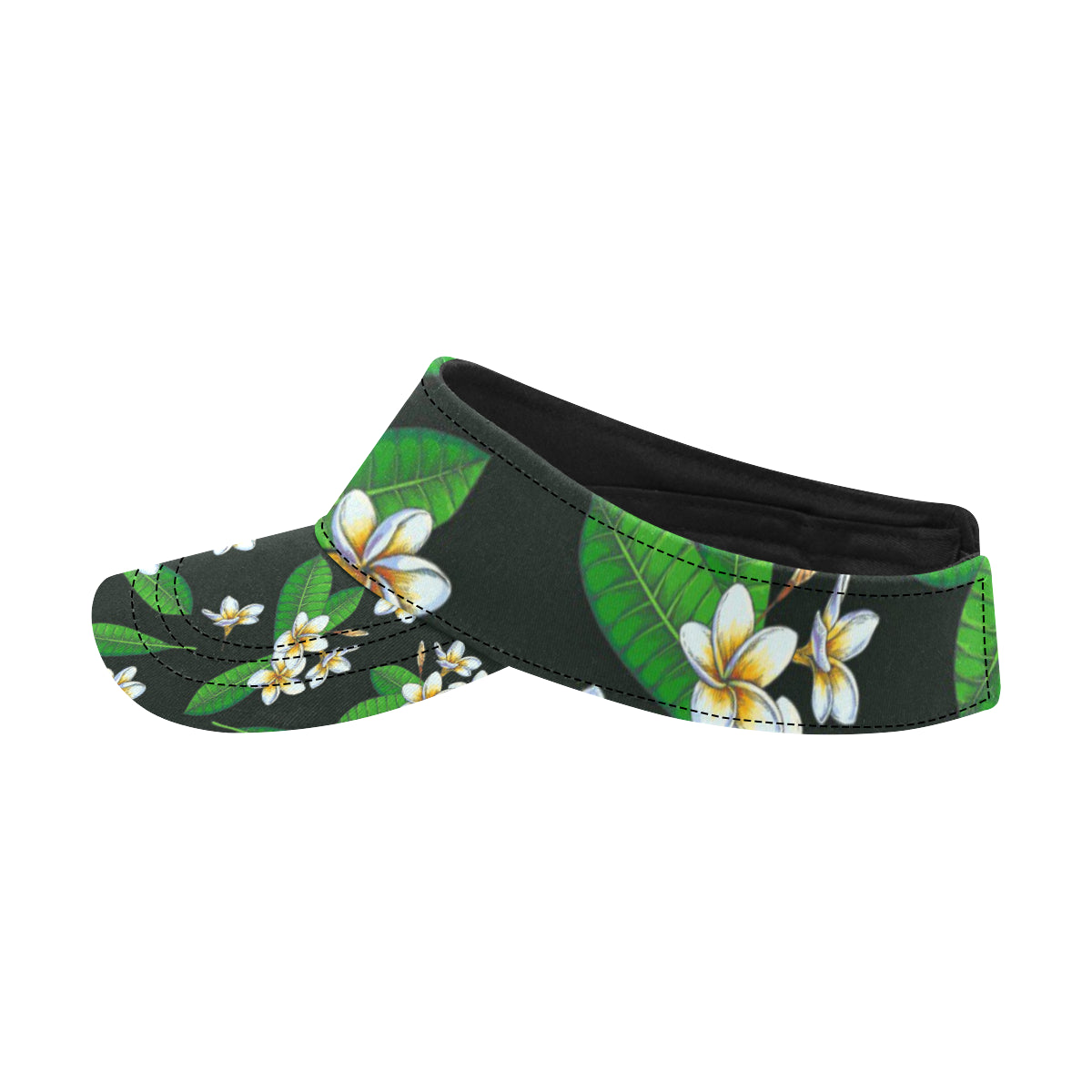 White Plumeria Pattern Print Design PM023 Unisex Sun Visor
