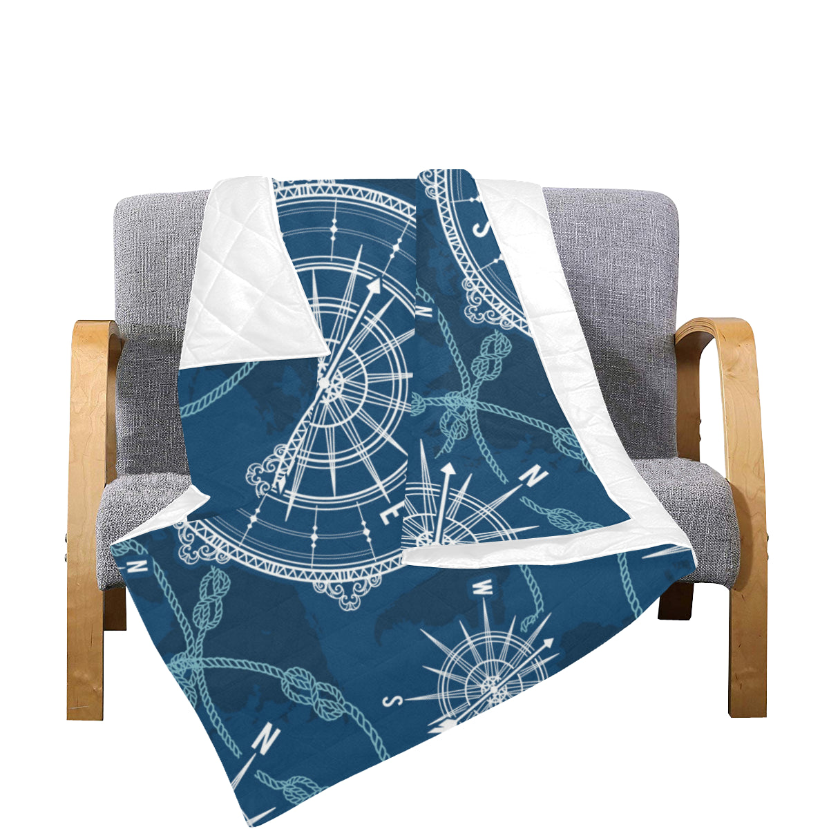 Nautical Compass Print Premium Quilt