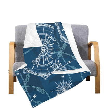 Nautical Compass Print Premium Quilt