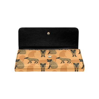 Hyena Pattern Print Design 01 Women's Trifold Wallet