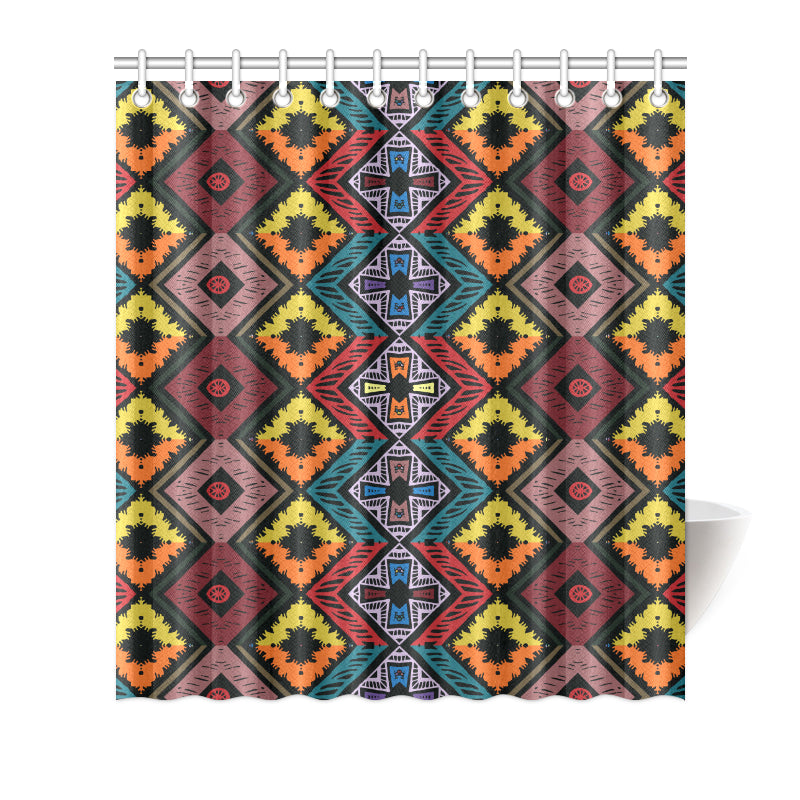 African Pattern Print Design 08 Shower Curtain