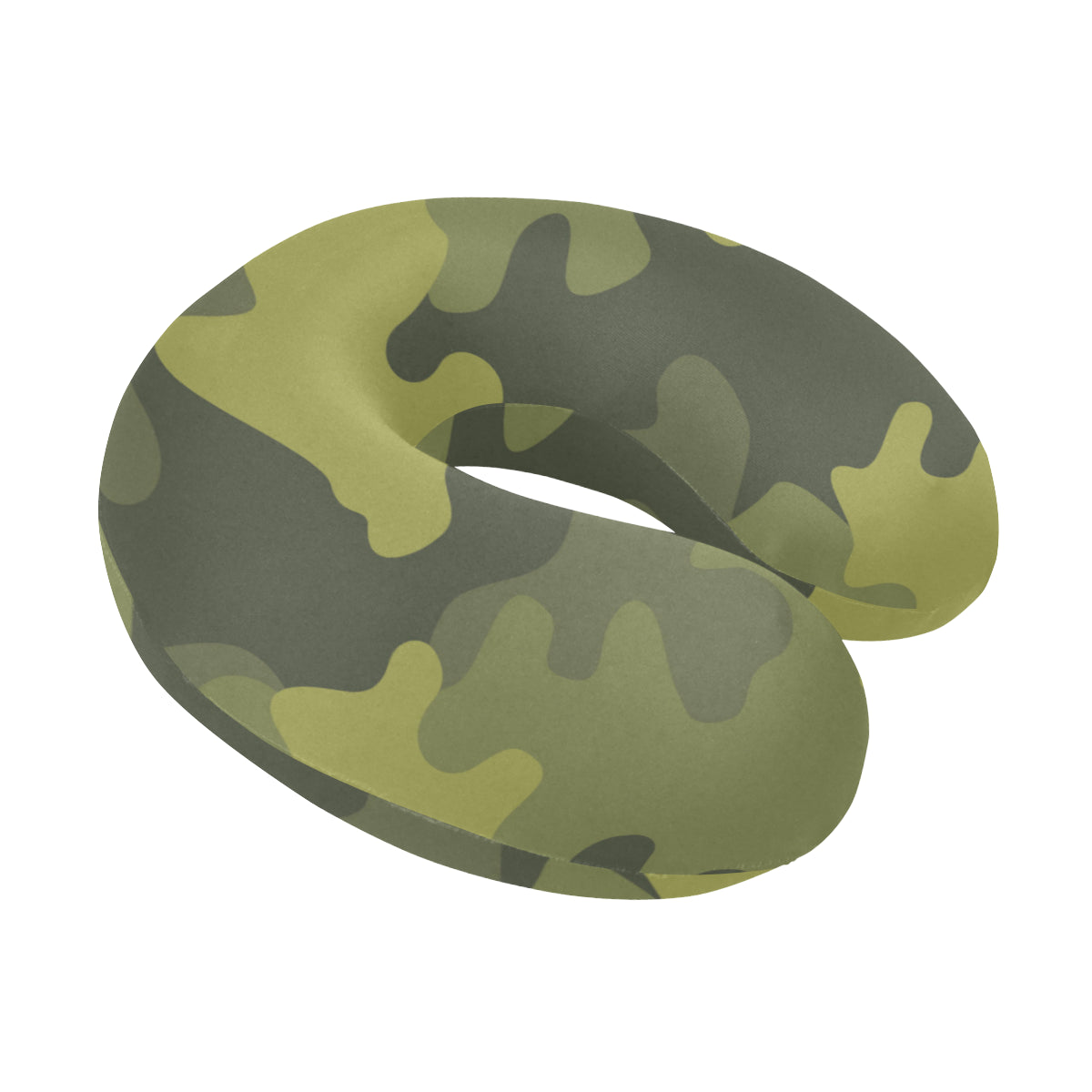 Military Camouflage Pattern Print Design 02 U-Shaped Travel Neck Pillow