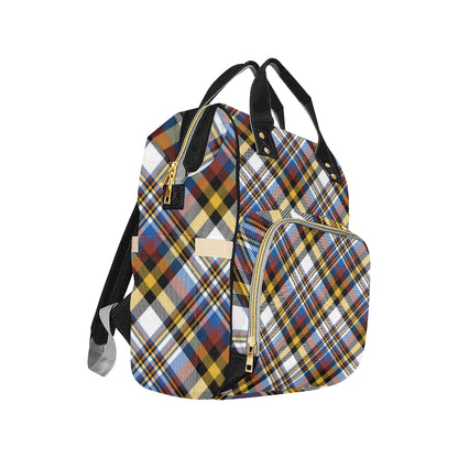 Madras Pattern Print Design 01 Diaper Bag Backpack