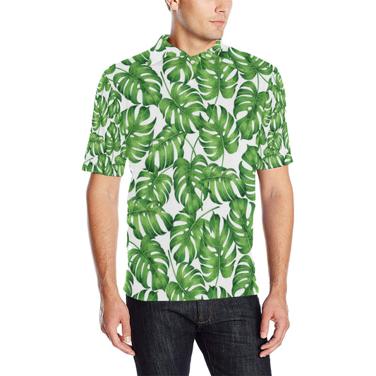 Palm Leaves Pattern Print Design PL08 Men Polo Shirt