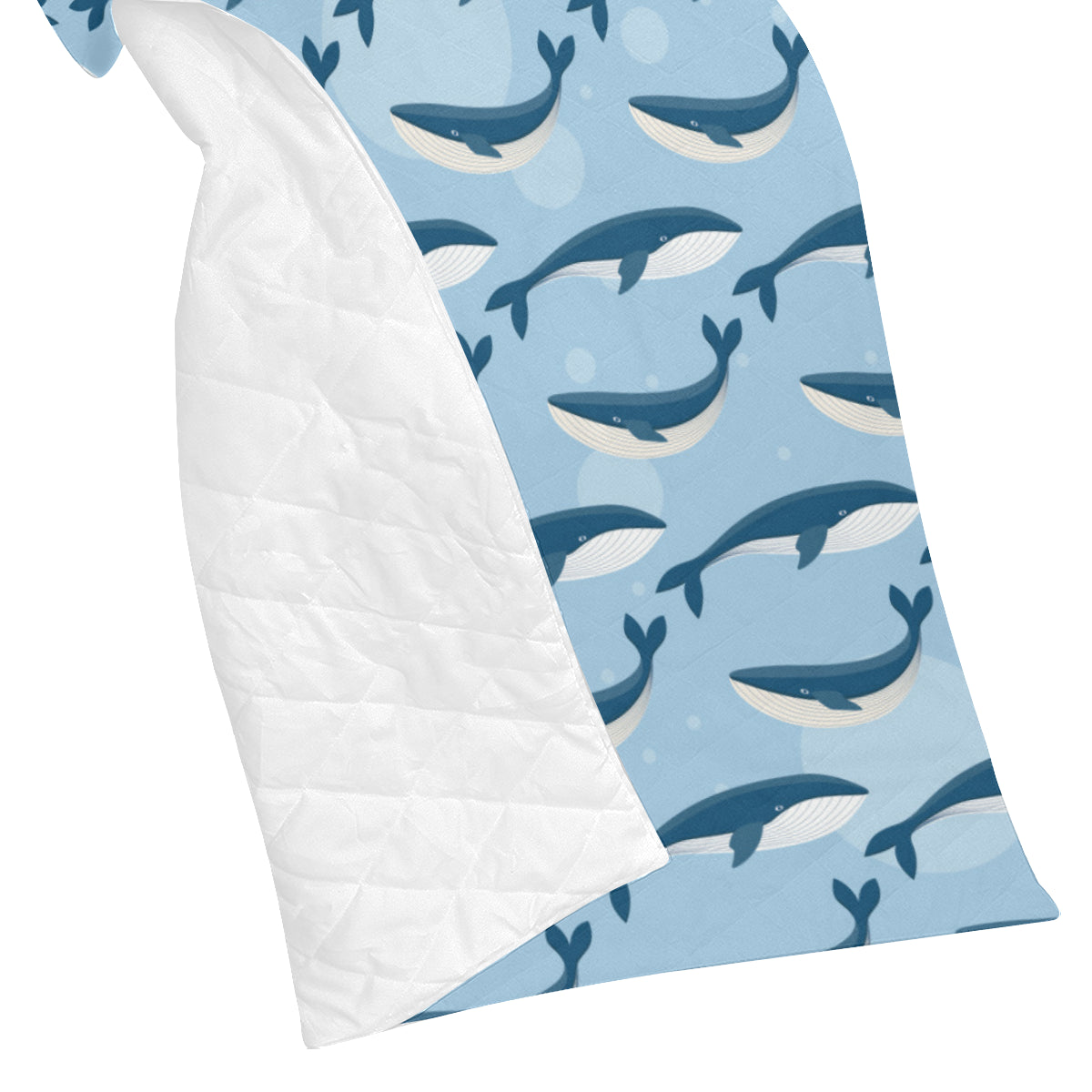 Blue Whale Pattern Print Design 02 Premium Quilt