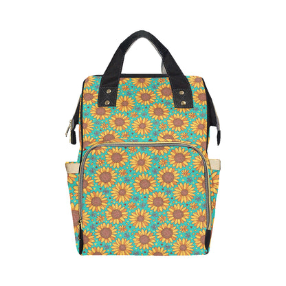 Sunflower Pattern Print Design SF013 Diaper Bag Backpack