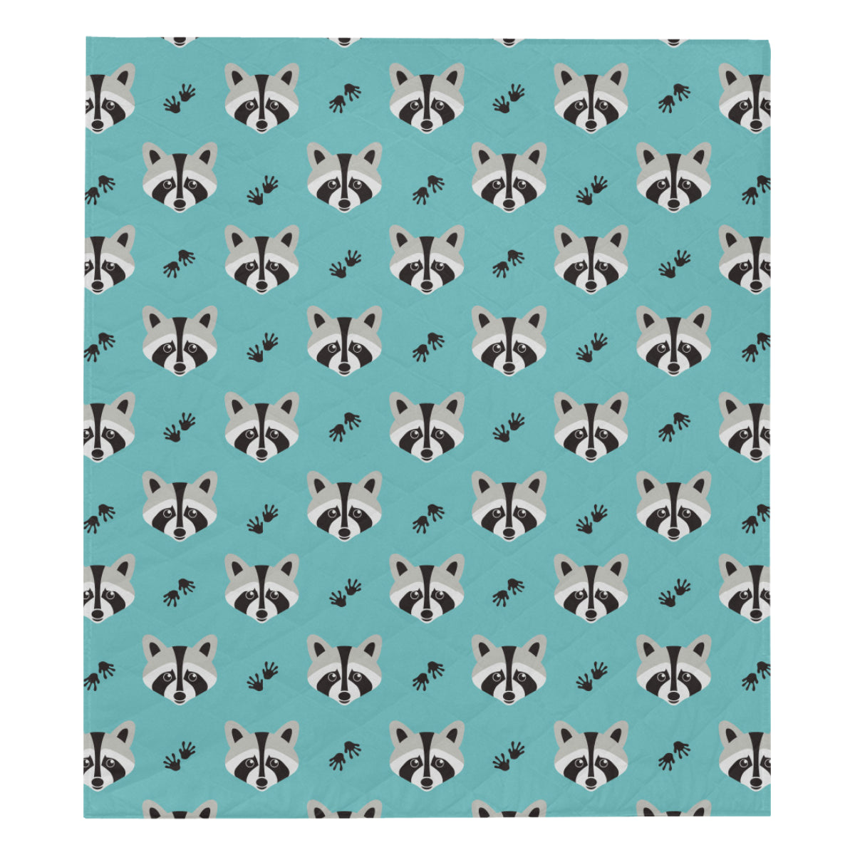Raccoon Pattern Print Design A01 Premium Quilt