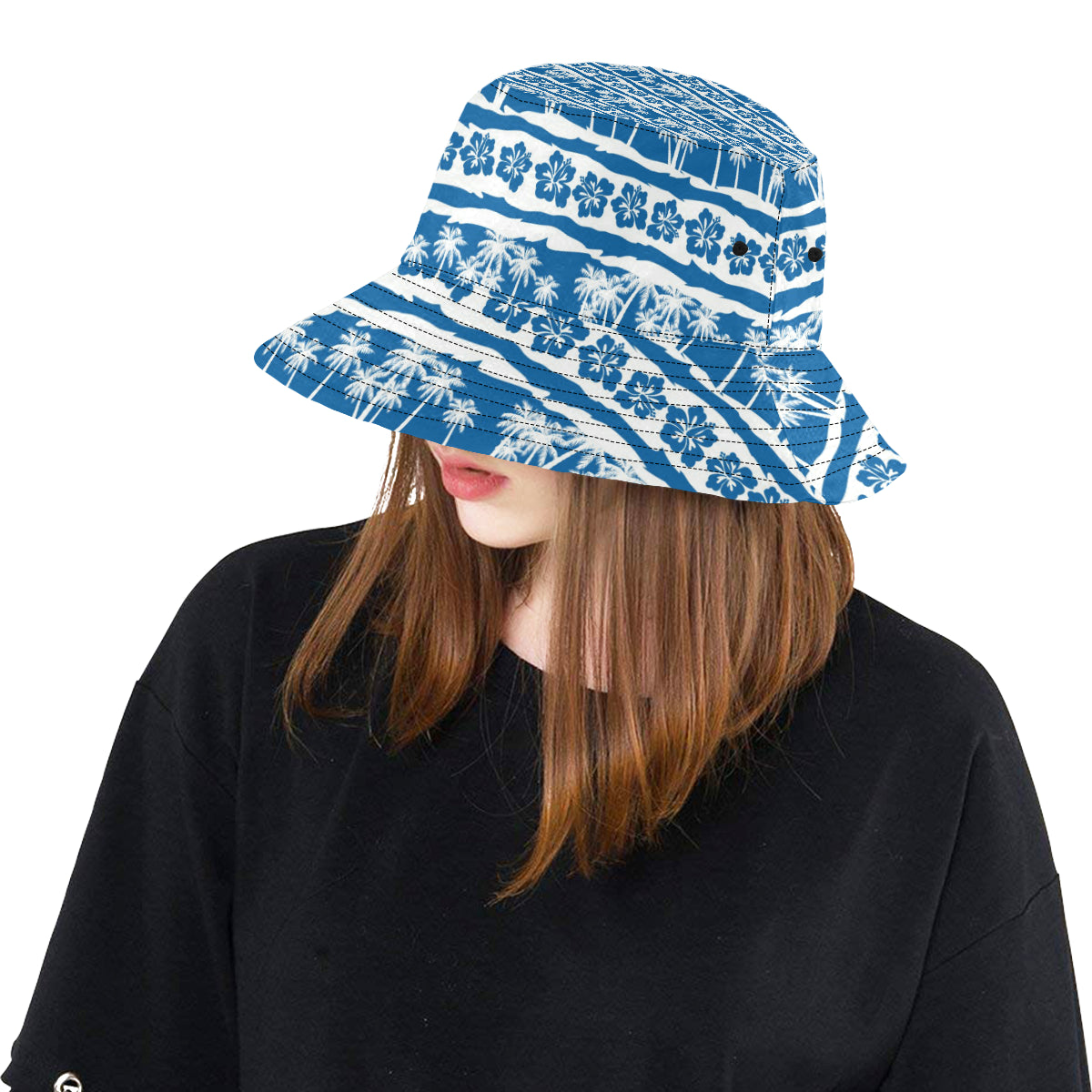 Hawaiian Themed Pattern Print Design H021 Unisex Bucket Hat