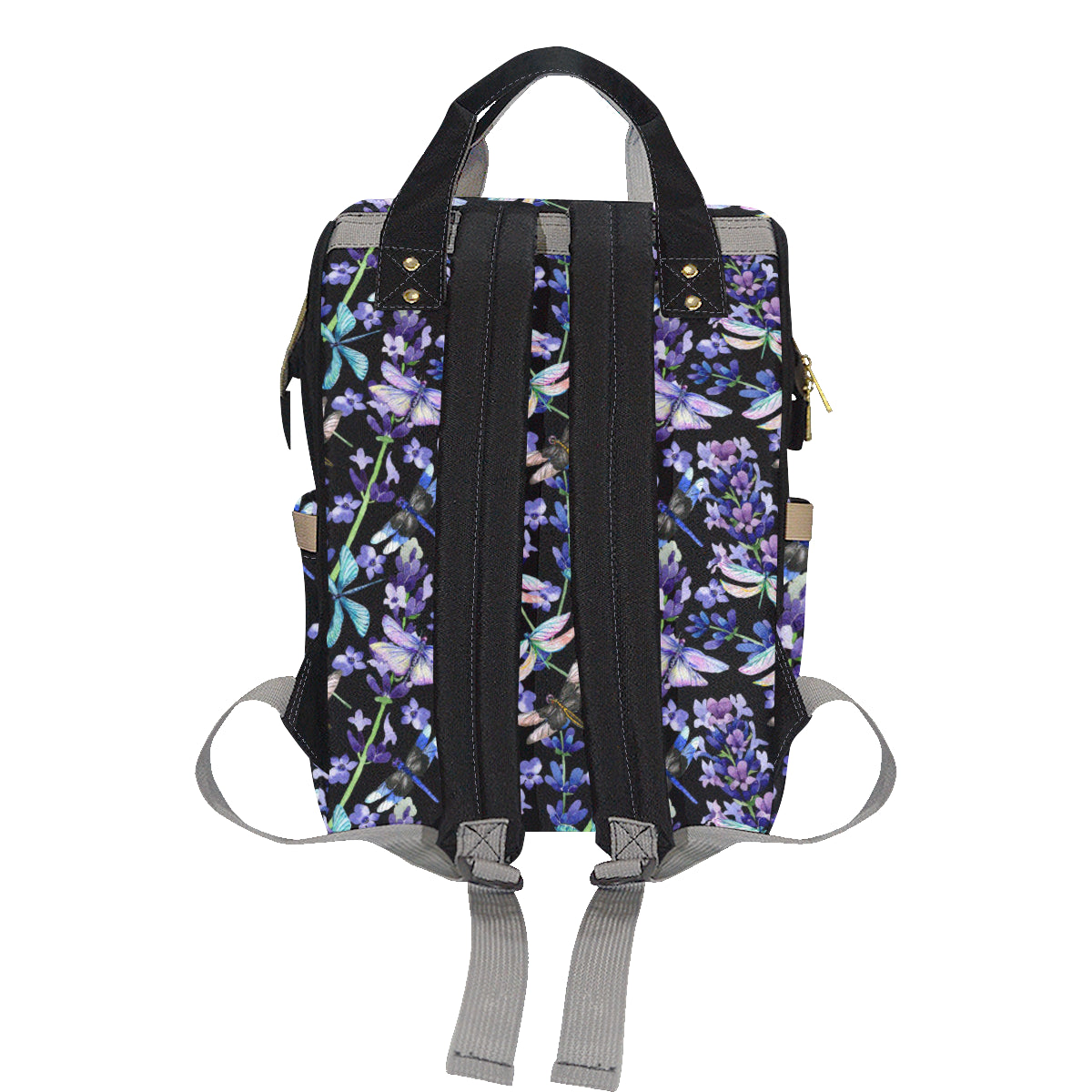 Lavender Dragonfly Pattern Print Design LV03 Diaper Bag Backpack
