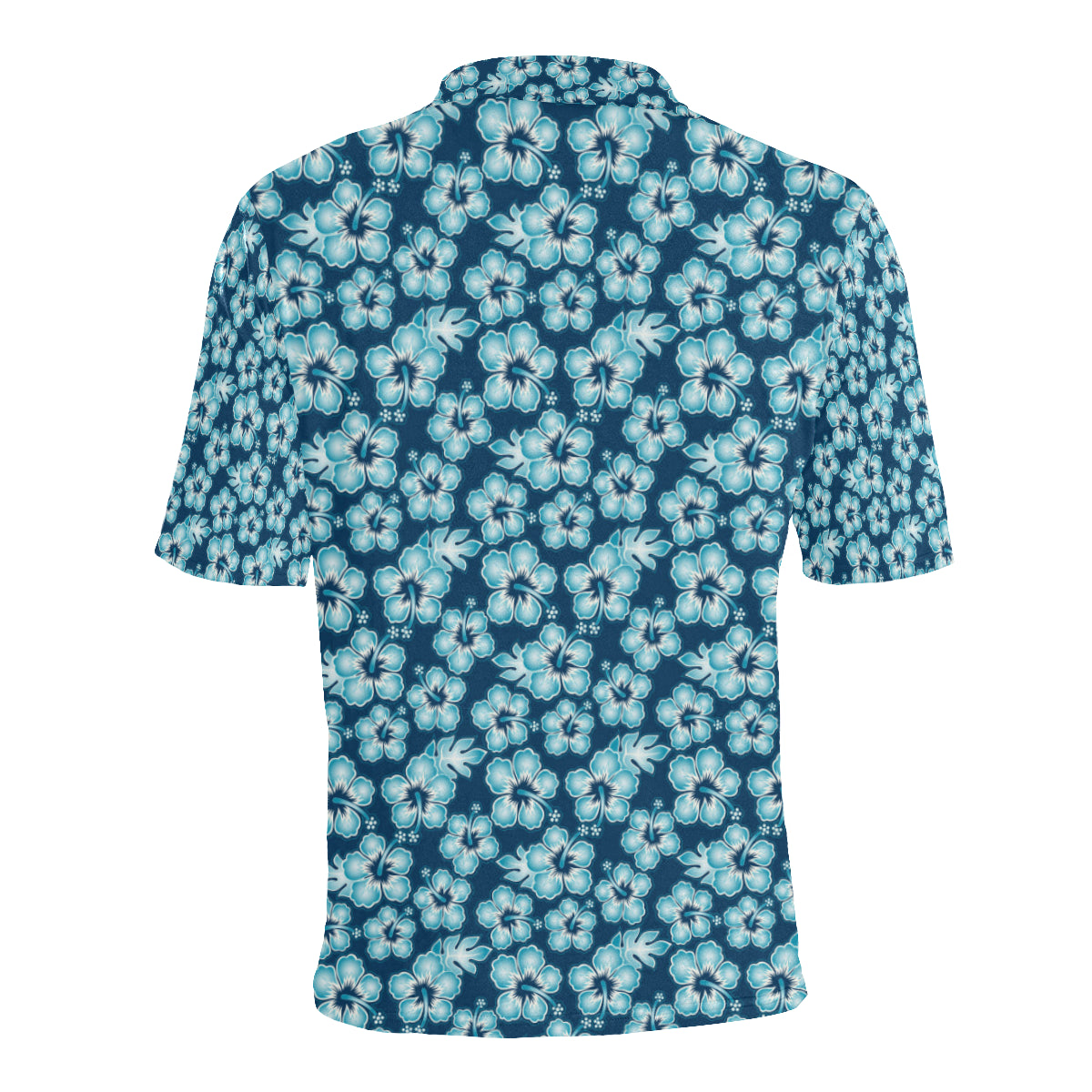 Hibiscus Flower Hawaiian Themed Men Polo Shirt