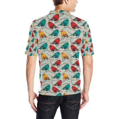 Birds Pattern Print Design 04 Men Polo Shirt