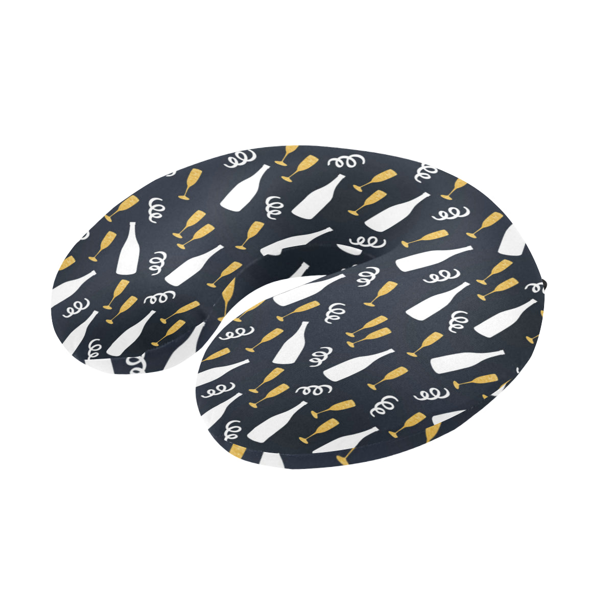 Champagne Pattern Print Design 01 U-Shaped Travel Neck Pillow