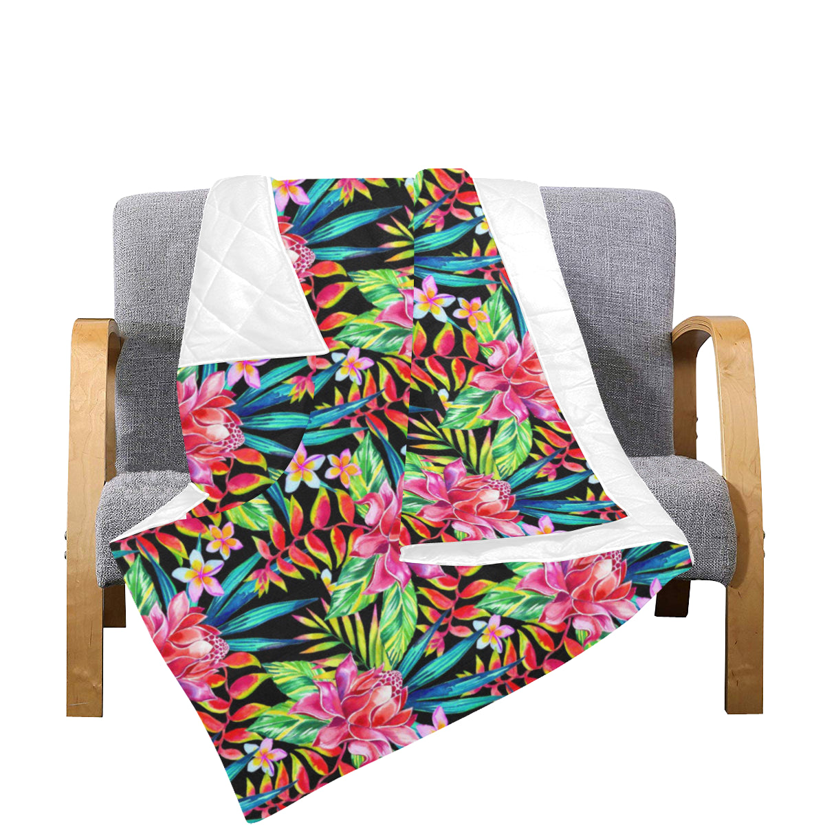 Heliconia Pattern Print Design HL02 Premium Quilt