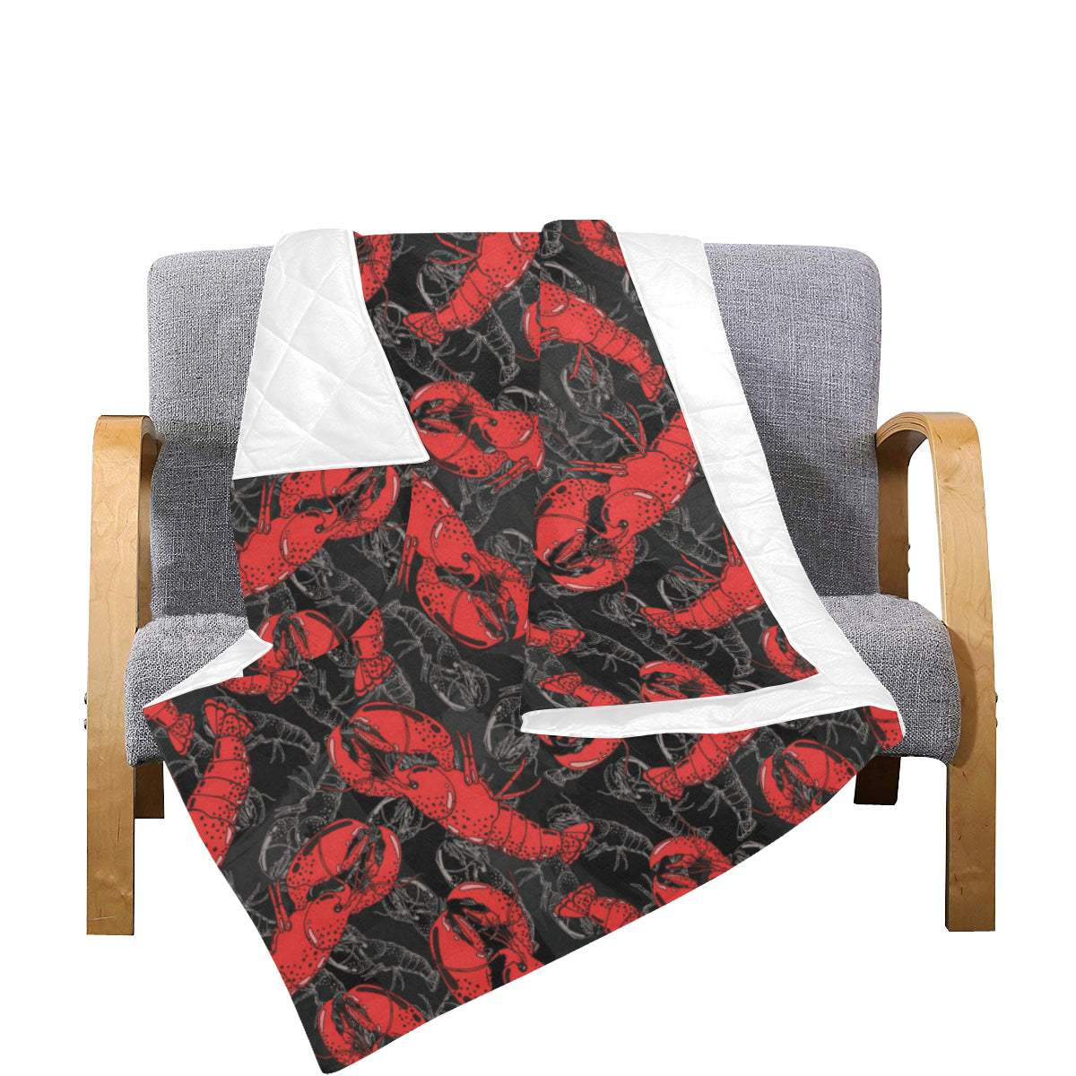 Lobster Pattern Print Design 04 Premium Quilt