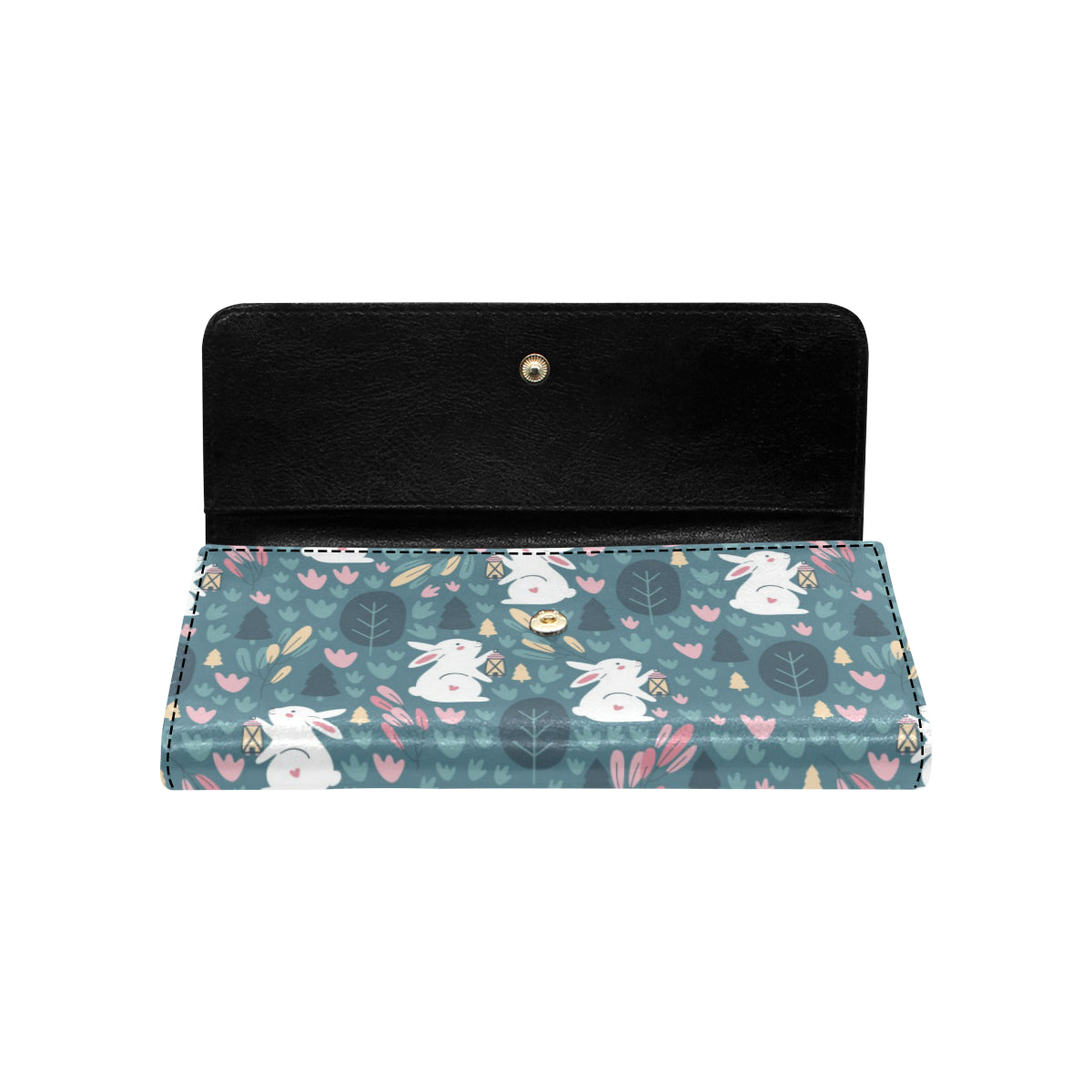 Rabbit Pattern Print Design RB013 Women's Trifold Wallet