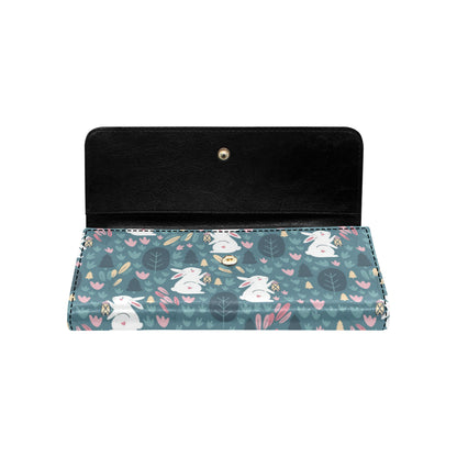 Rabbit Pattern Print Design RB013 Women's Trifold Wallet