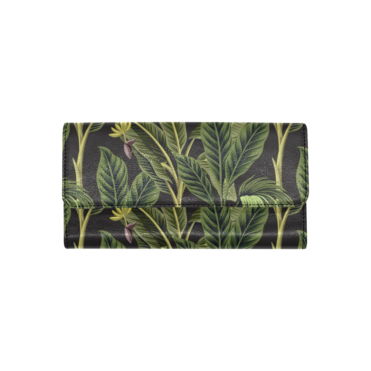 Banana Leaf Pattern Print Design BL04 Women's Trifold Wallet