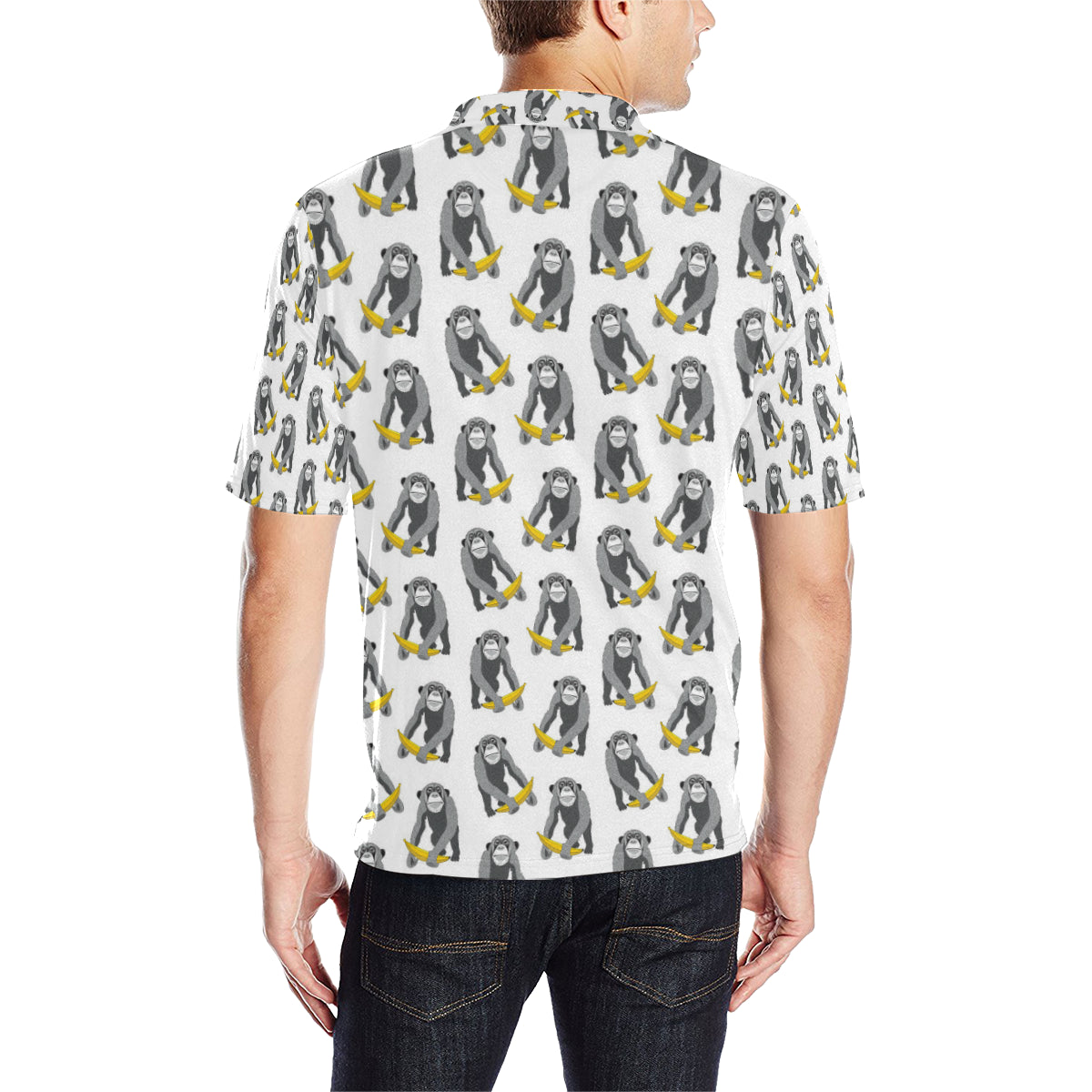 Chimpanzee Pattern Print Design 05 Men Polo Shirt