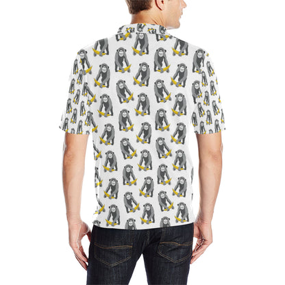 Chimpanzee Pattern Print Design 05 Men Polo Shirt