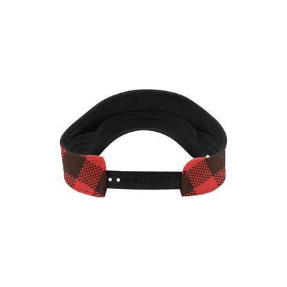 Buffalo check Red Pattern Print Design 05 Unisex Sun Visor