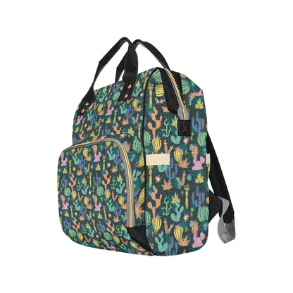 Cactus Pattern Print Design 05 Diaper Bag Backpack