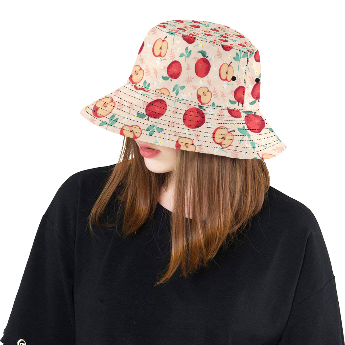 Apple Pattern Print Design AP06 Unisex Bucket Hat