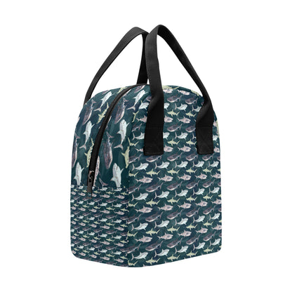 Shark Pattern Print Insulated Lunch Bag