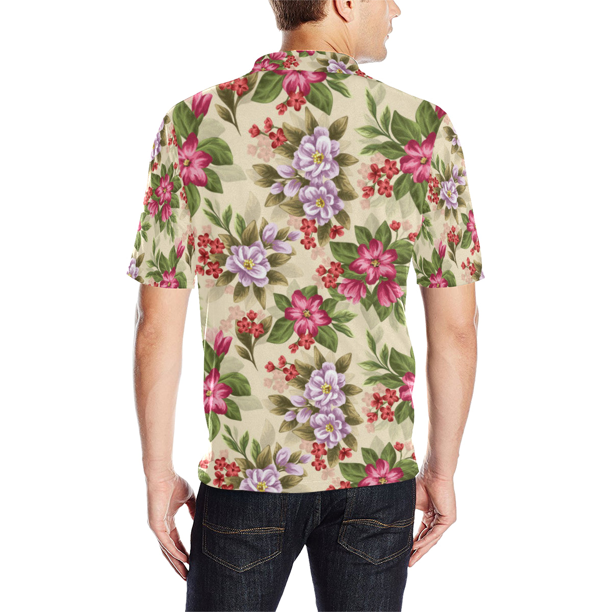 Summer Floral Pattern Print Design SF08 Men Polo Shirt