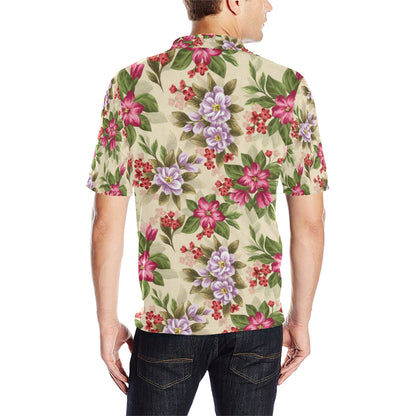 Summer Floral Pattern Print Design SF08 Men Polo Shirt