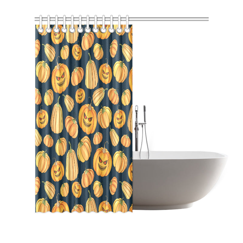 Pumpkin Halloween Pattern Print Design A04 Shower Curtain