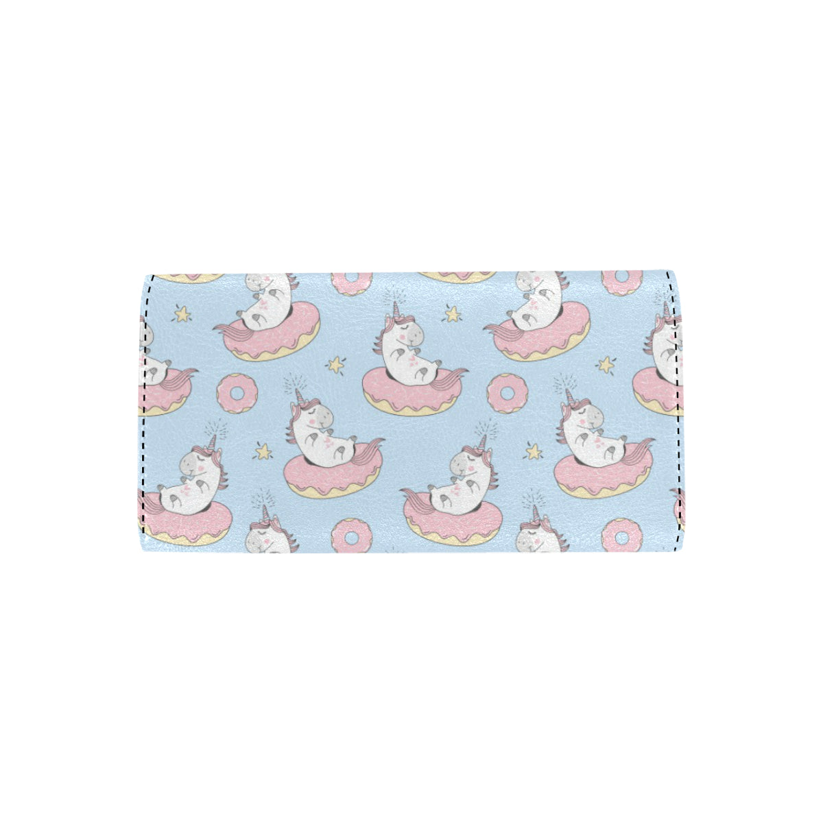 Donut Unicorn Pattern Print Design DN014 Women's Trifold Wallet