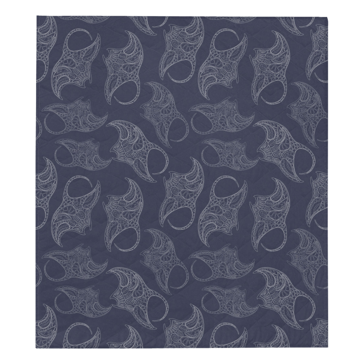 Manta Ray Pattern Print Design 01 Premium Quilt