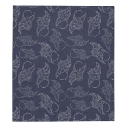 Manta Ray Pattern Print Design 01 Premium Quilt