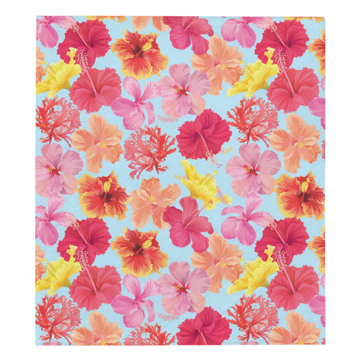 Hibiscus Pattern Print Design HB020 Premium Quilt