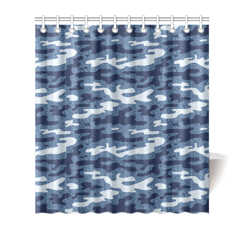 Jean Camouflage Pattern Print Design 05 Shower Curtain