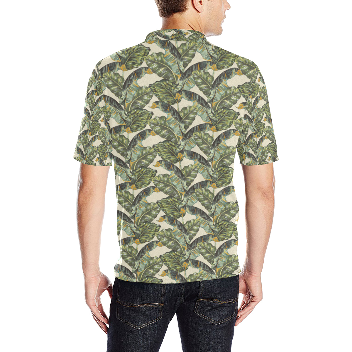 Banana Leaf Pattern Print Design 04 Men Polo Shirt