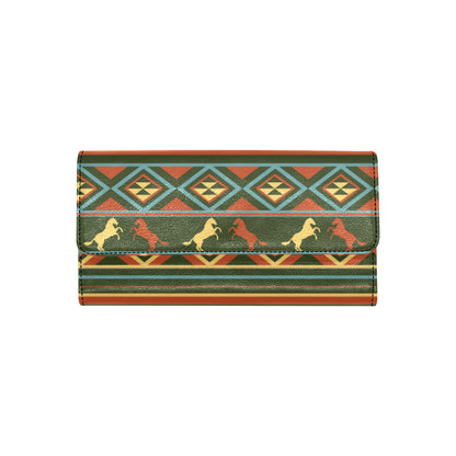 Horse Western Pattern Women's Trifold Wallet