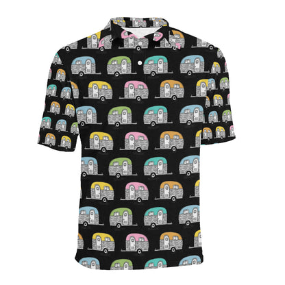 Camper Pattern Camping Themed No 2 Print Men Polo Shirt