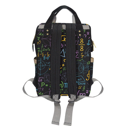 Math Pattern Print Design 03 Diaper Bag Backpack