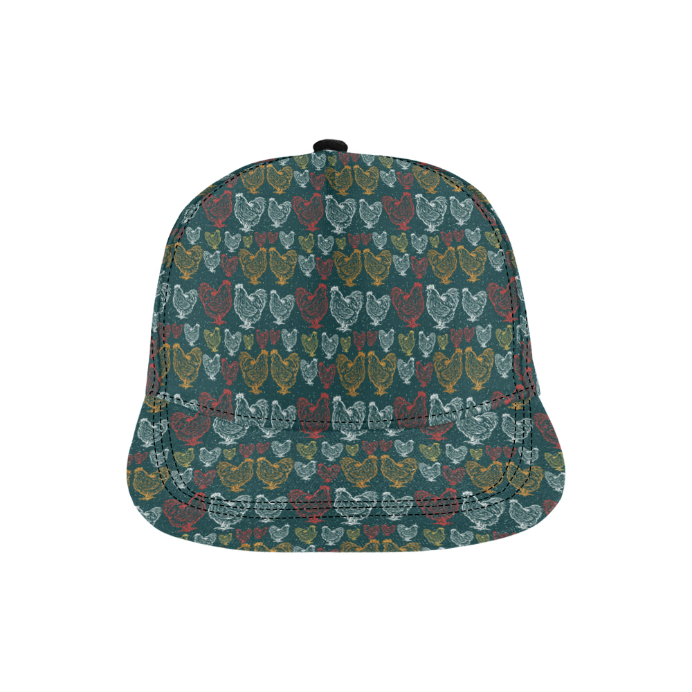 Rooster Hand Draw Design Snapback Cap