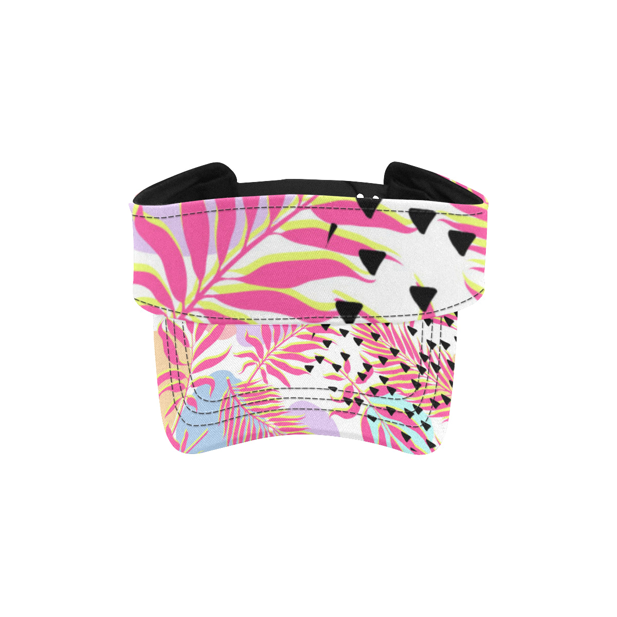 Pink Tropical Palm Leaves Unisex Sun Visor