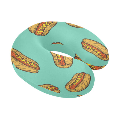 Hot Dog Pattern Print Design 04 U-Shaped Travel Neck Pillow