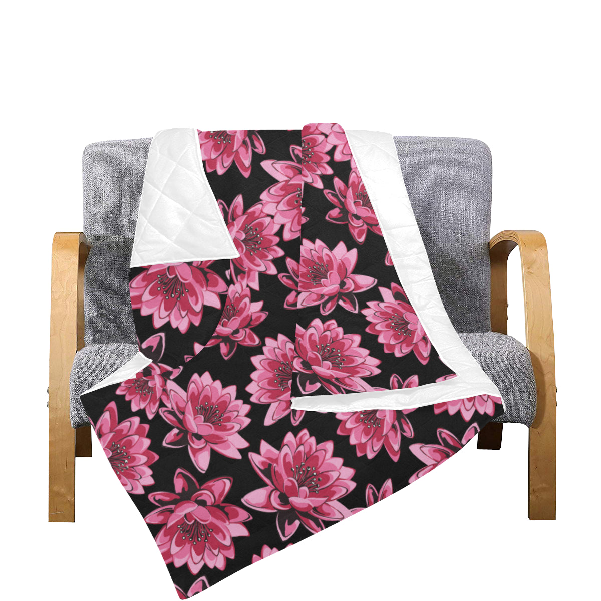 Lotus Pattern Print Design 03 Premium Quilt