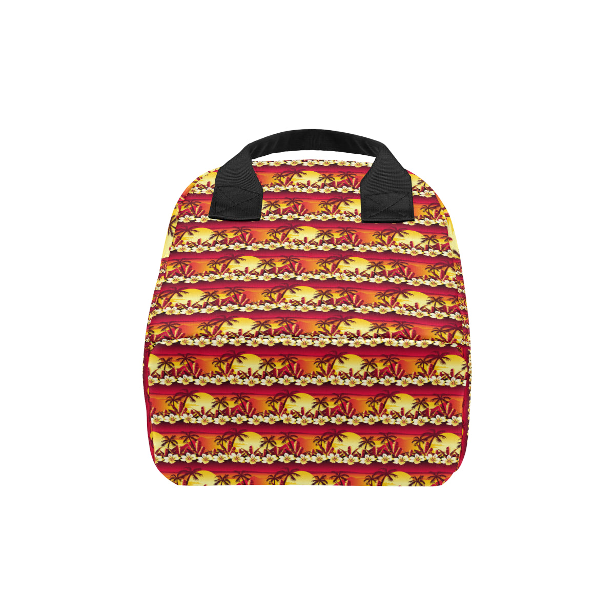 Hawaiian Tropical Sunset Hibiscus Print Insulated Lunch Bag