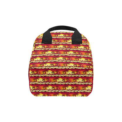 Hawaiian Tropical Sunset Hibiscus Print Insulated Lunch Bag