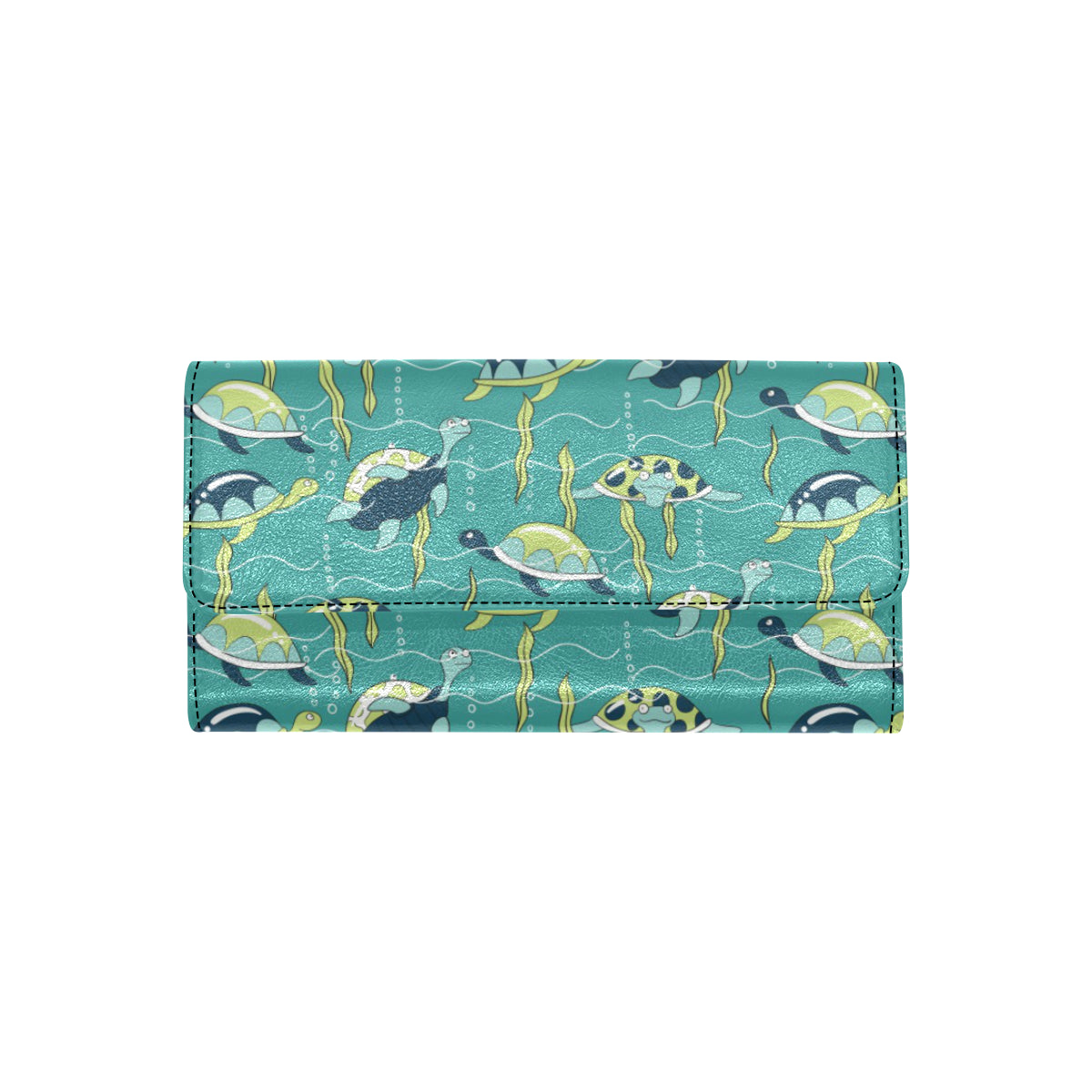 Sea Turtle Pattern Print Design T08 Women's Trifold Wallet